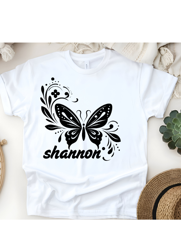 🦋✨ Personalized Butterfly Dreams T-Shirt – Custom Name Kids Tee!