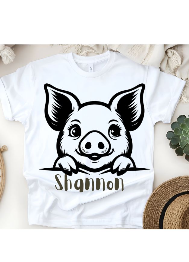 Personalized Piggy Pals T-Shirt – Custom Name Kids Tee! 🐷