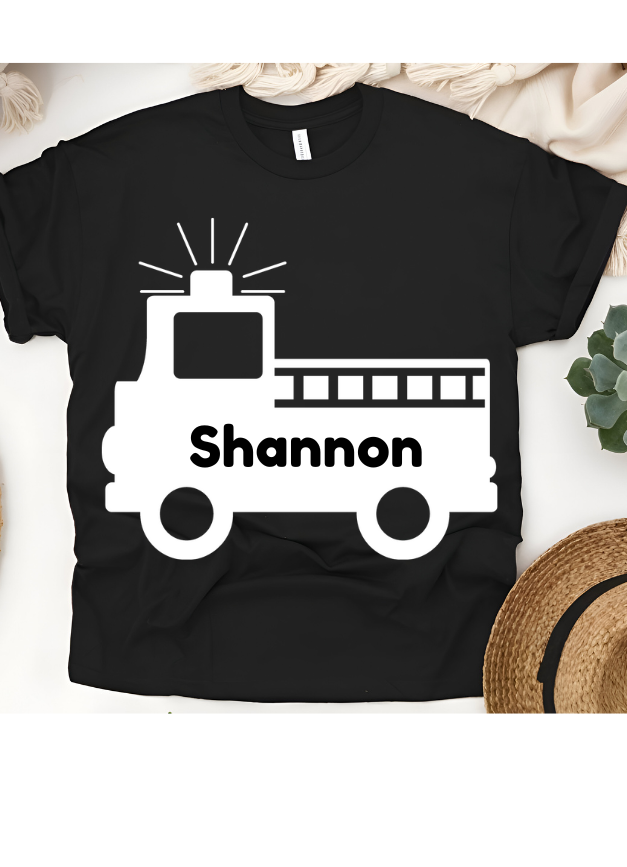 🚒🔥 Personalized Firefighter Hero T-Shirt – Custom Name Kids Tee!