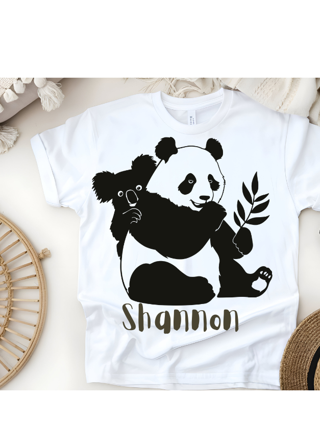 Personalized Panda & Koala Besties T-Shirt – Custom Name Kids Tee! 🐼🐨