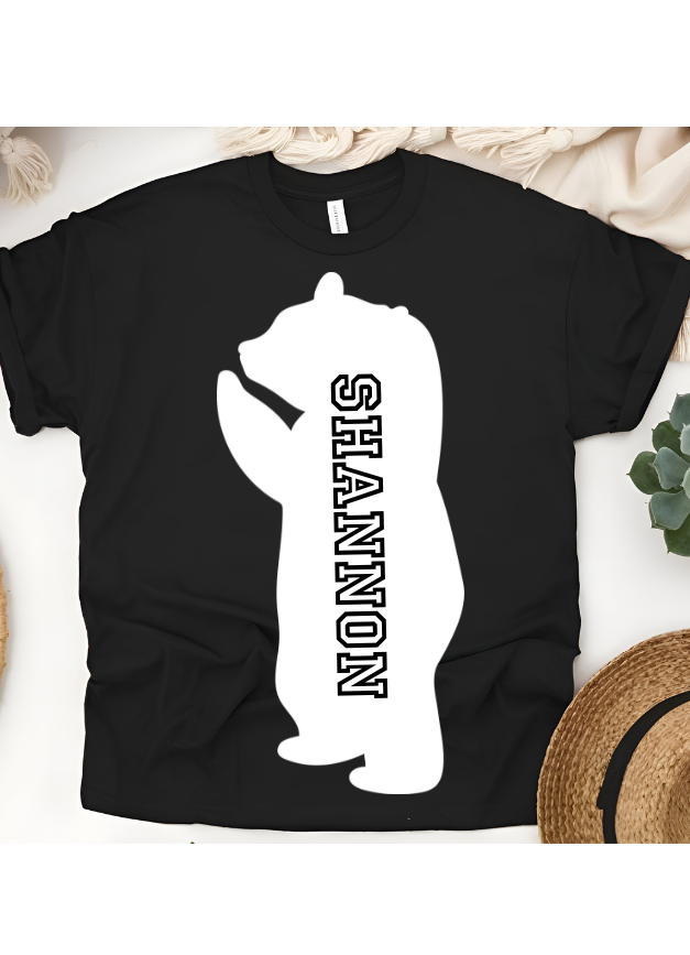 🐻🤍 Personalized Big Bear Energy T-Shirt – Custom Name Kids Tee!