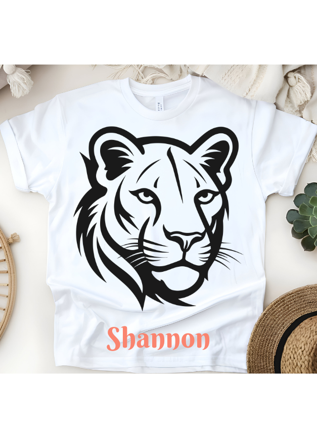 🐅🔥 Personalized Majestic Tiger T-Shirt – Custom Name Kids Tee!