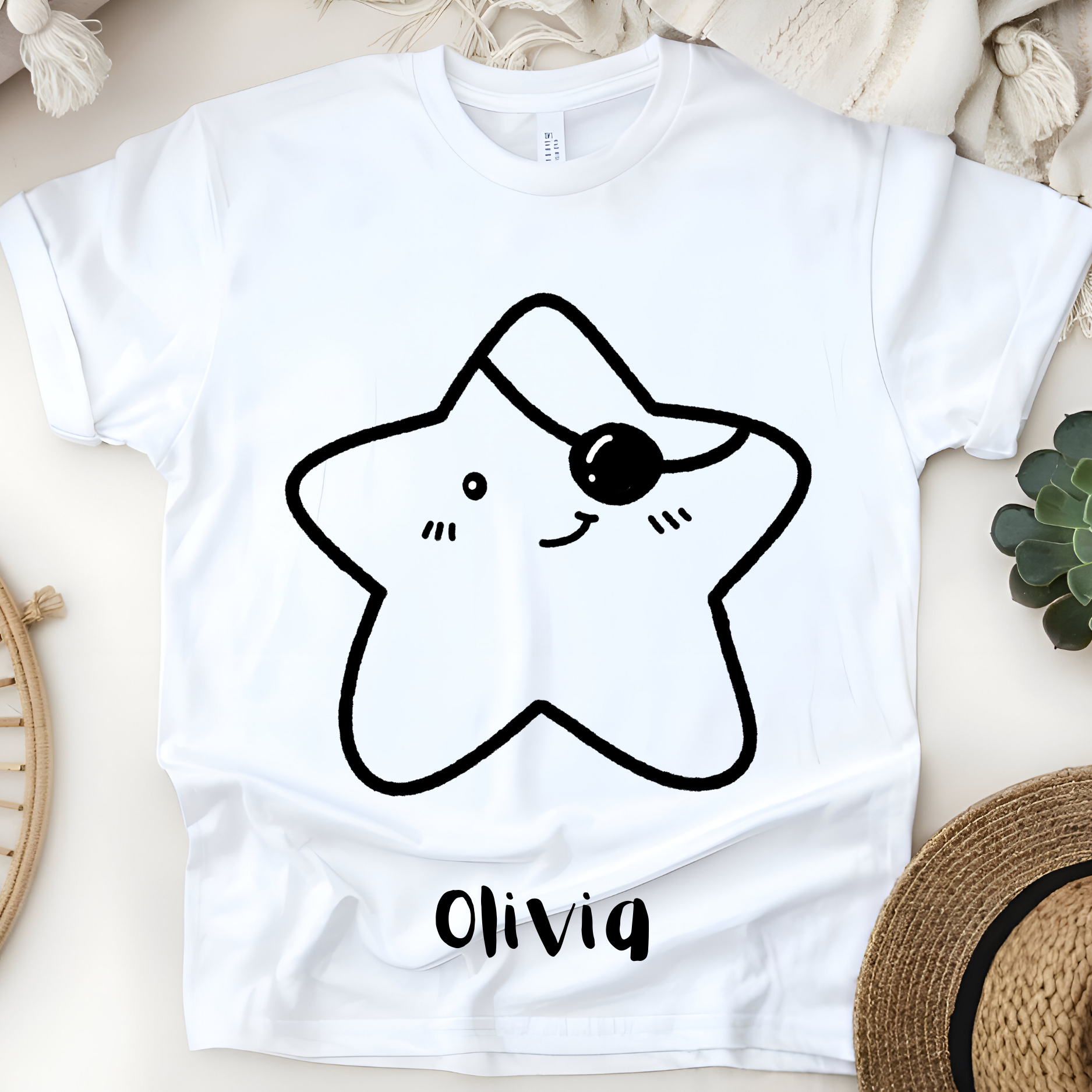🏴‍☠️⭐ Personalized Pirate Star T-Shirt – Custom Name Kids Tee! ⭐🏴‍☠️