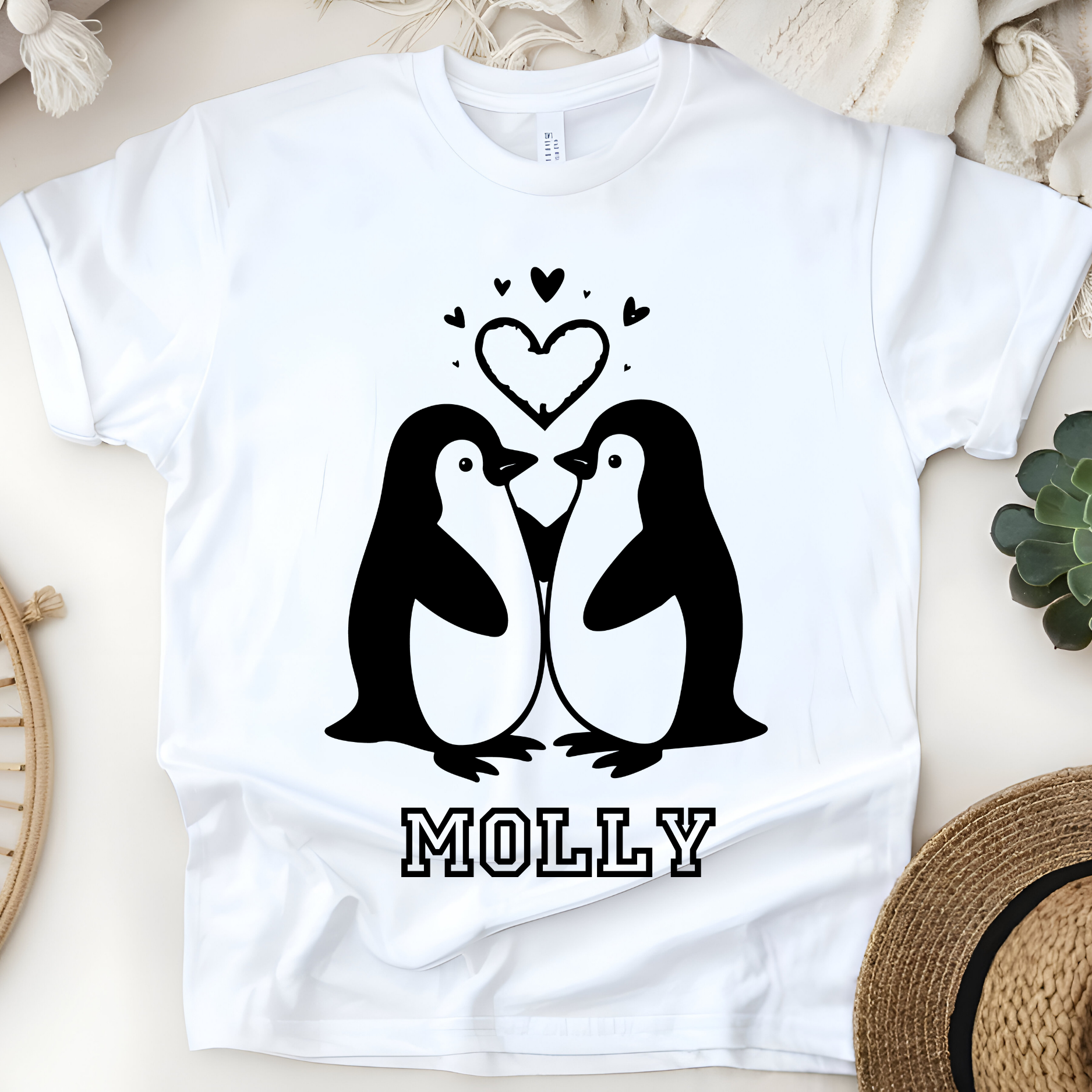 🐧❄️ Personalized Penguin Love T-Shirt – Custom Name Kids Tee! ❄️🐧