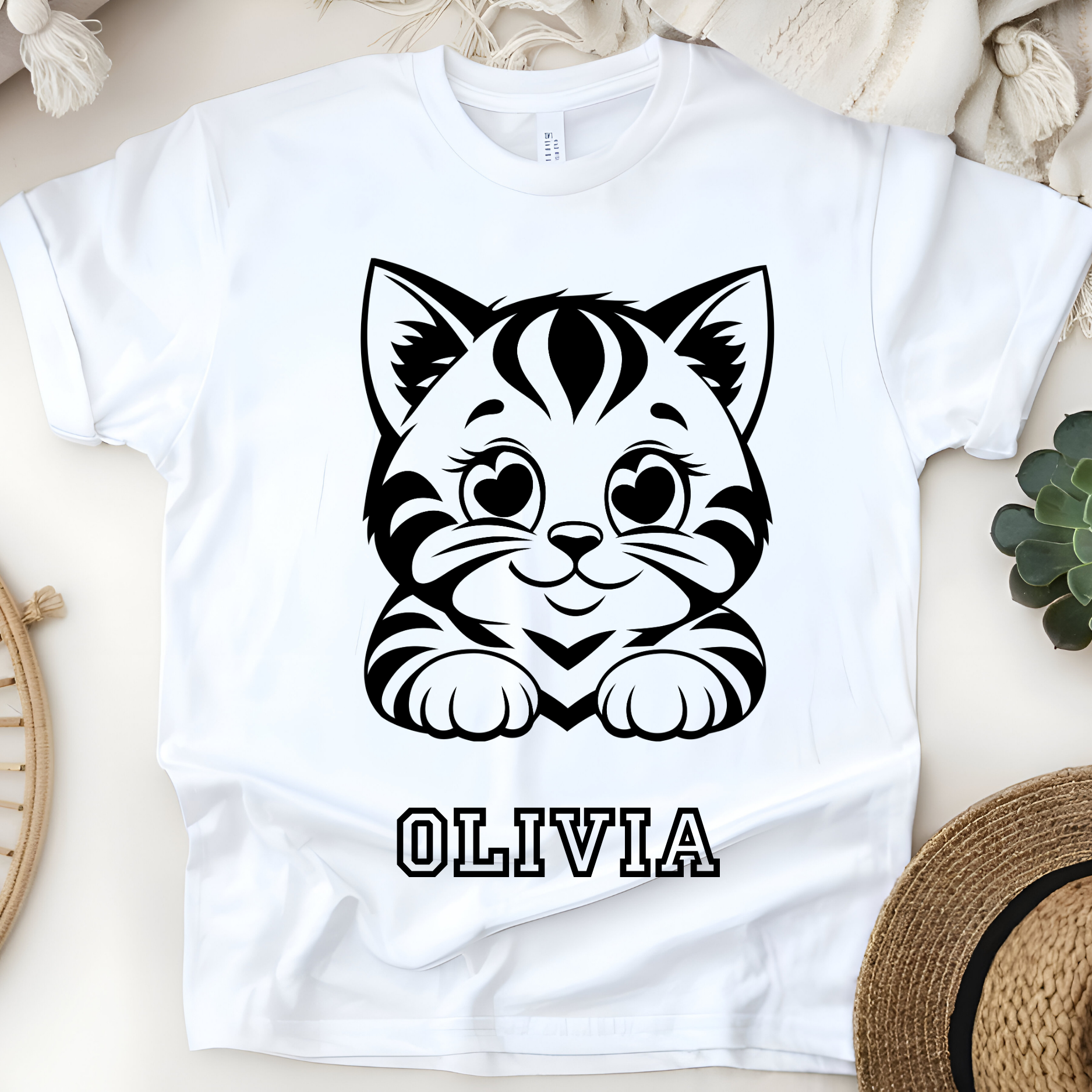 🐱✨ Personalized Adorable Kitty T-Shirt – Custom Name Kids Tee! ✨🐾