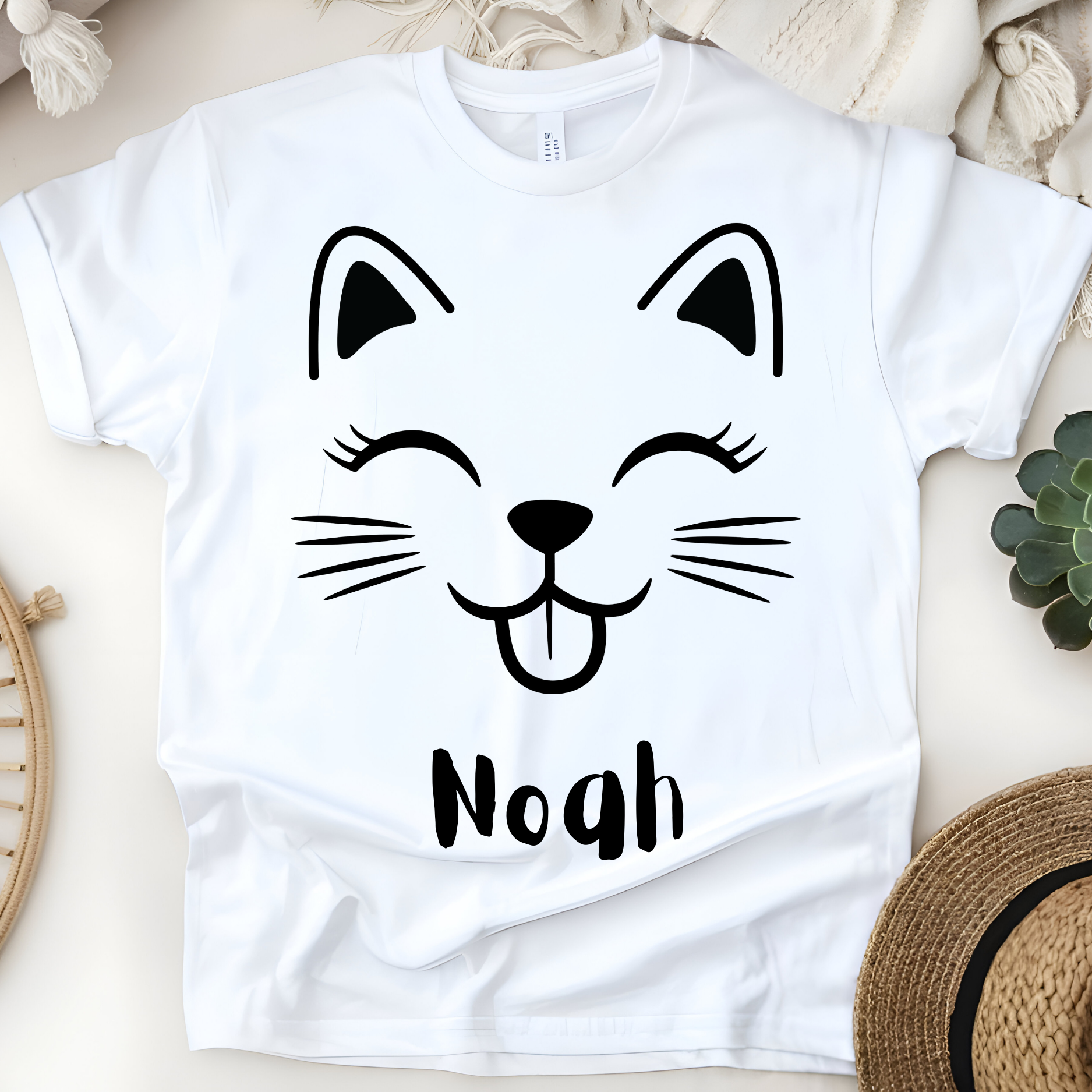 🐱✨ Personalized Playful Kitty T-Shirt – Custom Name Kids Tee! ✨🐱