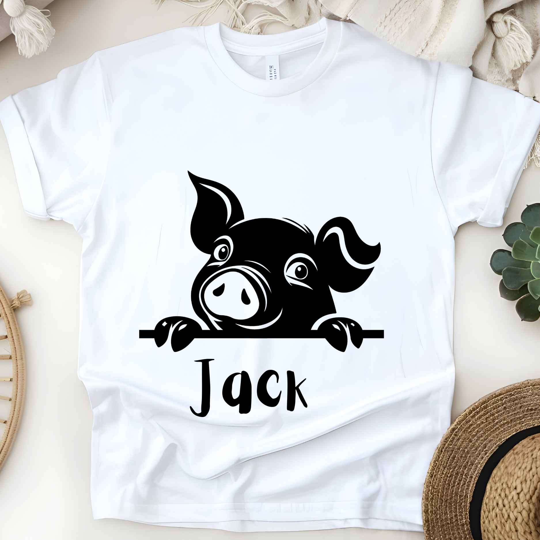 🐷✨ Personalized Peek-a-Pig T-Shirt – Custom Name Kids Tee! ✨🐷