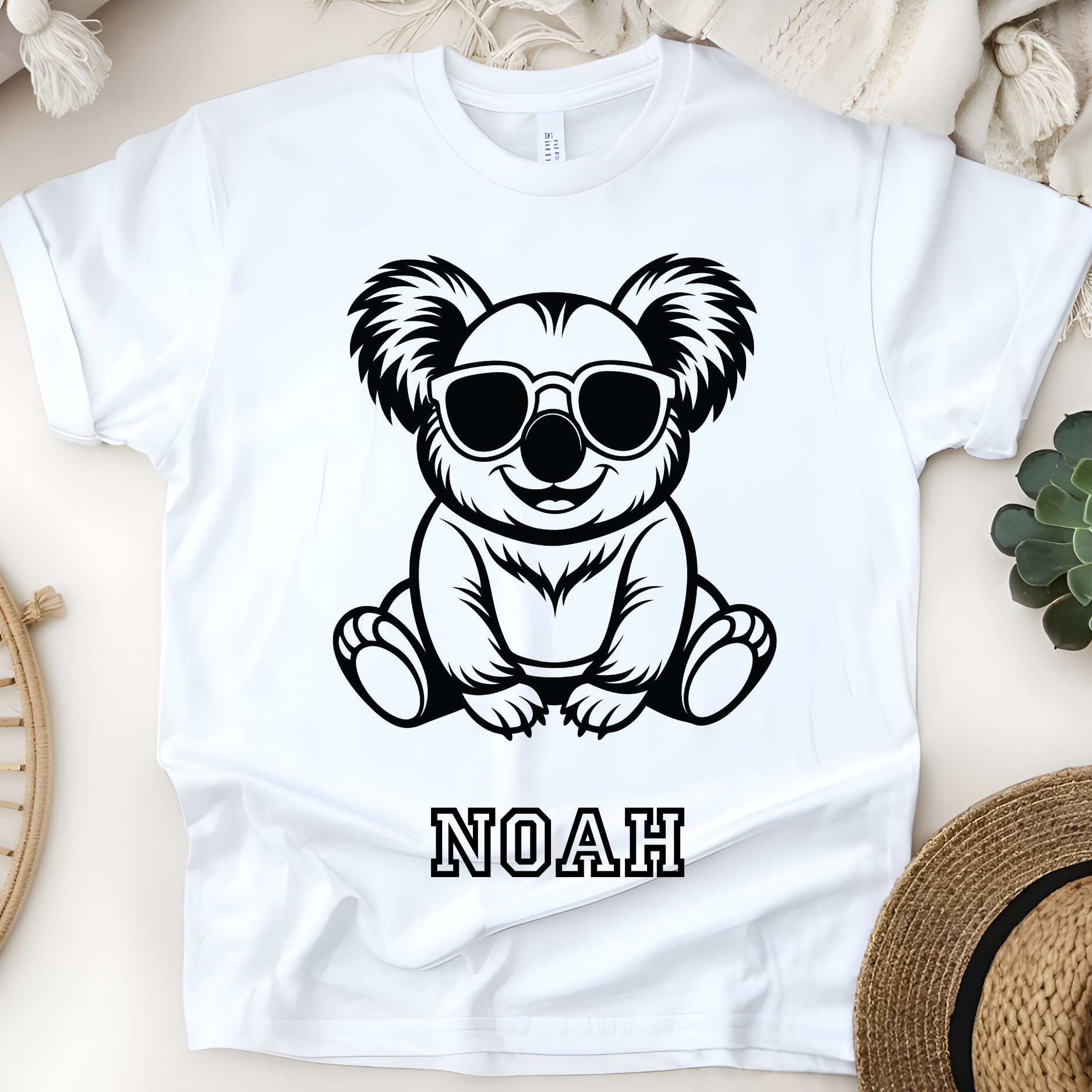 😎🐨 Personalized Cool Koala T-Shirt – Custom Name Kids Tee!