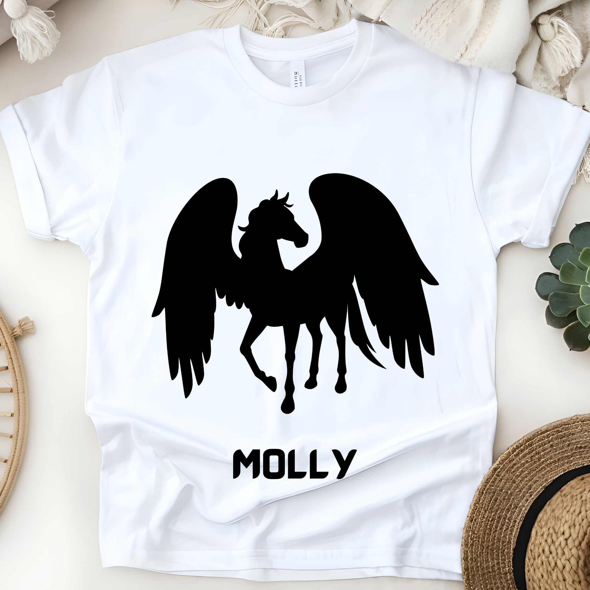 🦄✨ Personalized Majestic Pegasus T-Shirt – Custom Name Kids Tee! ✨🦄
