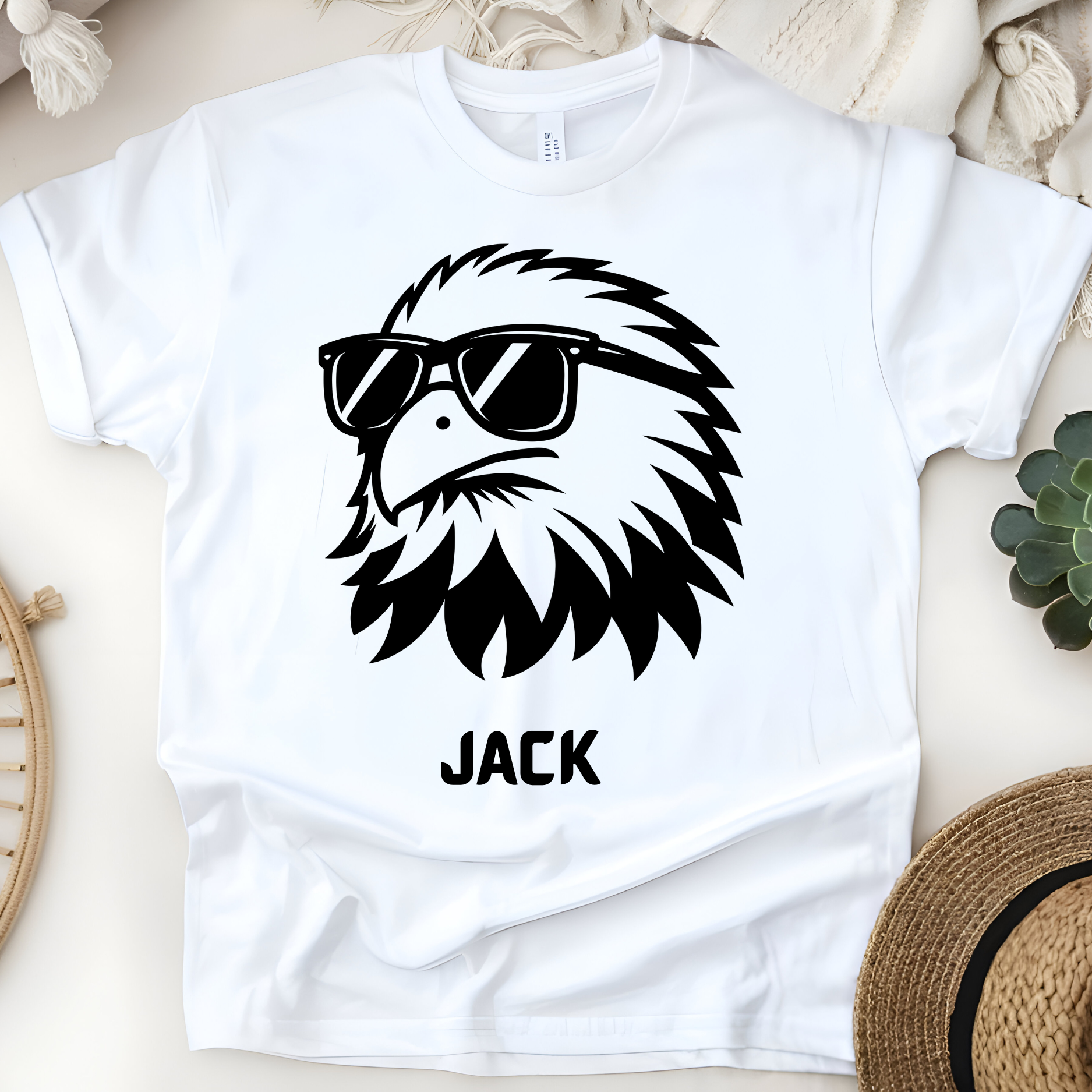 🦅😎 Personalized Cool Eagle T-Shirt – Custom Name Kids Tee!
