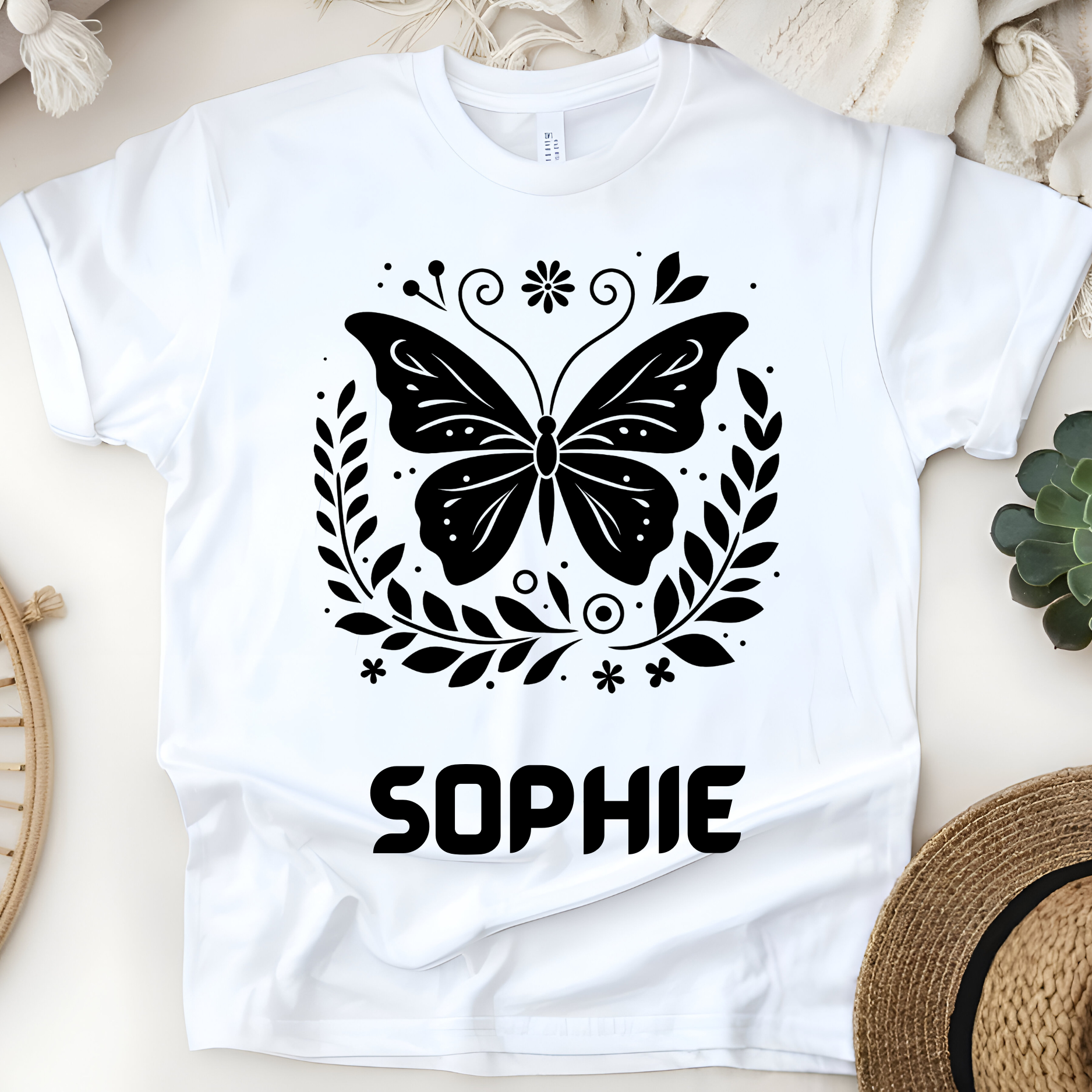 🦋✨ Personalized Butterfly Garden T-Shirt – Custom Name Kids Tee! ✨🦋