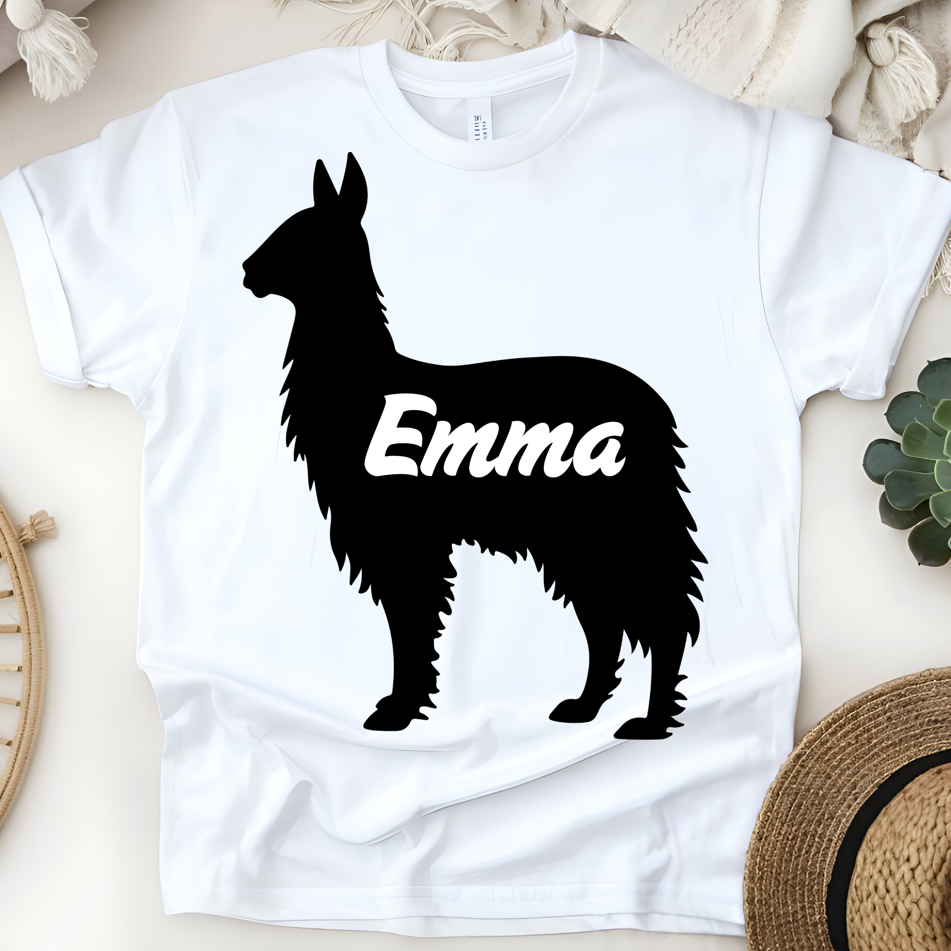 🦙✨ Personalized Llama Love T-Shirt – Custom Name Kids Tee!